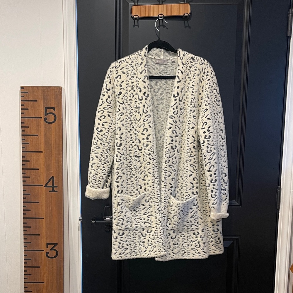 Leopard Print Open Front Cardigan